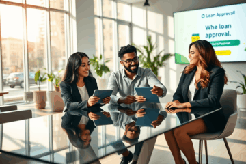 Un om fericit primind aprobatul pentru împrumut