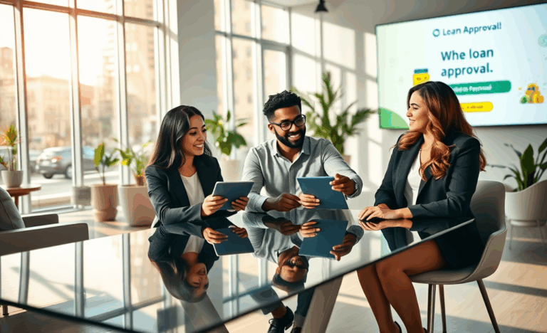 Un om fericit primind aprobatul pentru împrumut